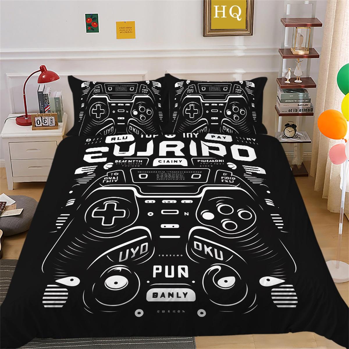 3D ретро-плеер, комплект постельного белья, голова черепа, игровая ручка, пододеяльник и наволочка, 2/3 предмета, серия игровых автоматов, украшение для дома Baby 100x135cm