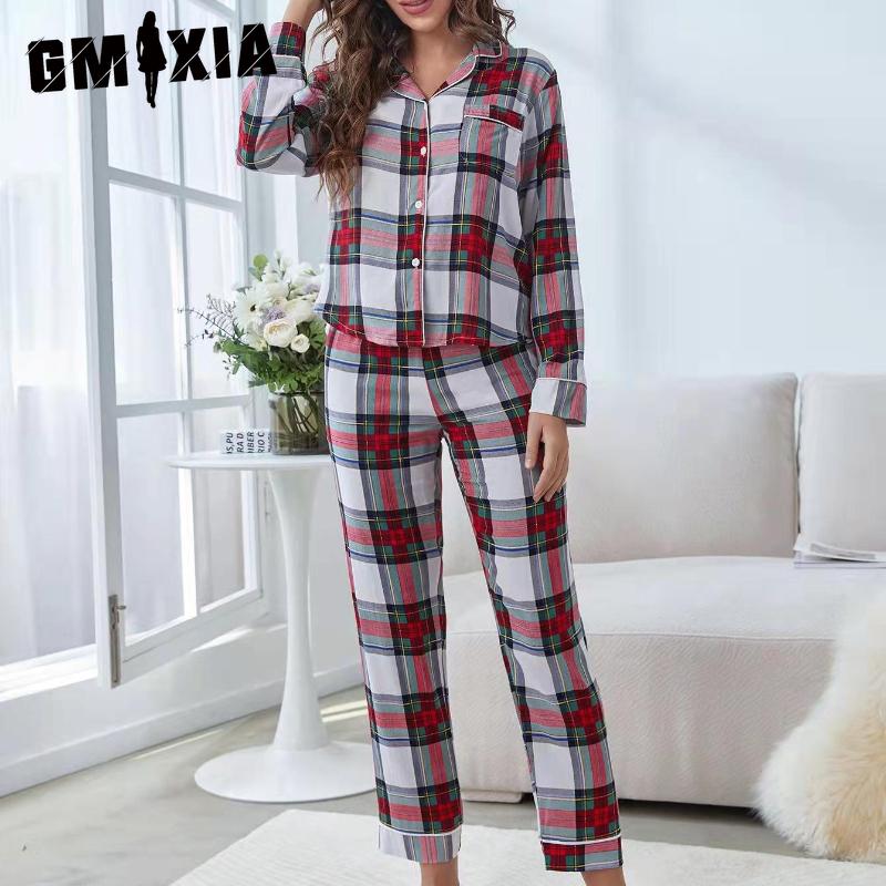 GMXIA Pyjamas Women Autumn and Winter Christmas Long-sleeved Shirt Trousers Two-piece Homewear XL
GMXIA Pyjamas Women Autumn and Winter Christmas Long-sleeved Shirt Trousers Two-piece Homewear XL