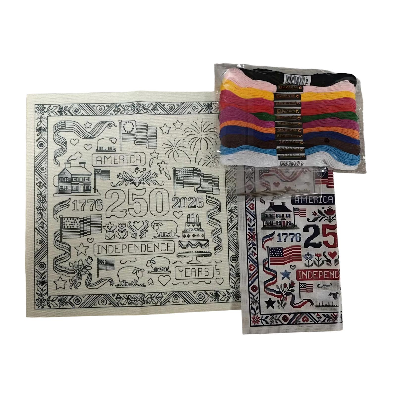 250th Anniversary Cross Stitch Kit Includes Pattern Fabric Embroidery Thread Needle and Instructions for Handcrafting Home Decor
250th Anniversary Cross Stitch Kit Includes Pattern Fabric Embroidery Thread Needle and Instructions for Handcrafting Home Decor
