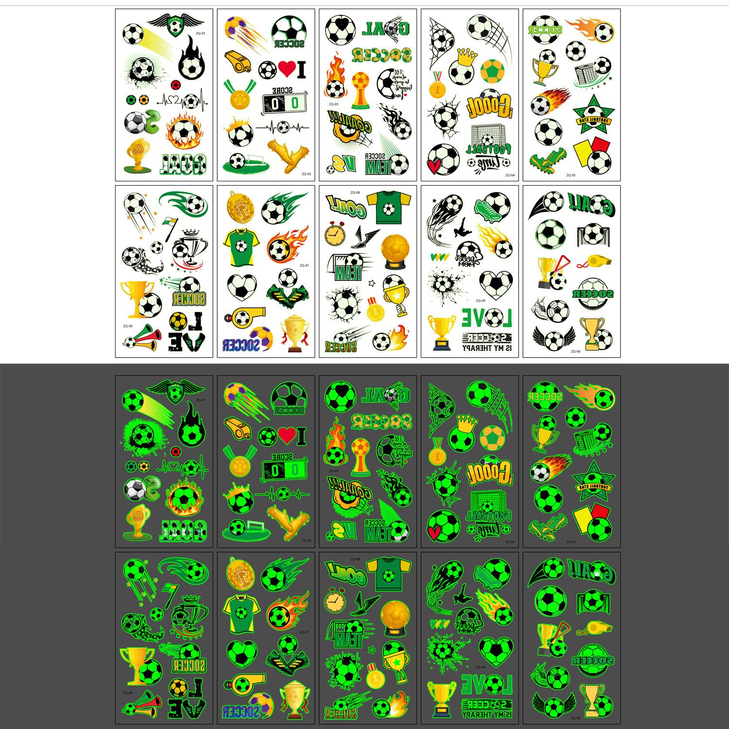 Luminous football tattoo sticker World Cup club event fan carnival party temporary face sticker 6.8*12cm (quantity: 10 for a set)
Luminous football tattoo sticker World Cup club event fan carnival party temporary face sticker 6.8*12cm (quantity: 10 for a set)