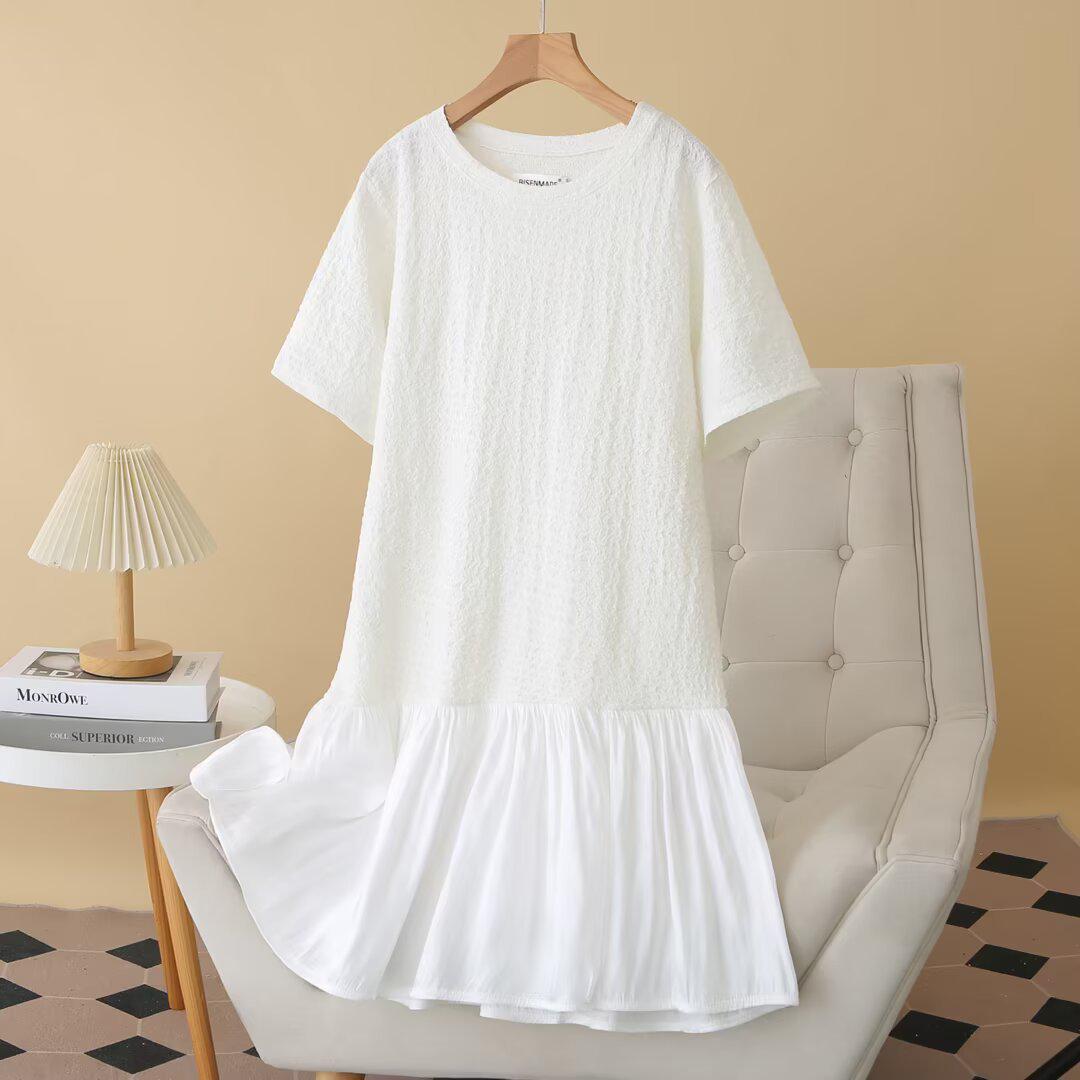 2026 Plus Size Puff Sleeve Patchwork Dress - Shiny Satin, Slimming, Versatile Mid-Length for Curvy Women 5XL слоновая кость/белый
2026 Plus Size Puff Sleeve Patchwork Dress - Shiny Satin, Slimming, Versatile Mid-Length for Curvy Women 5XL слоновая кость/белый