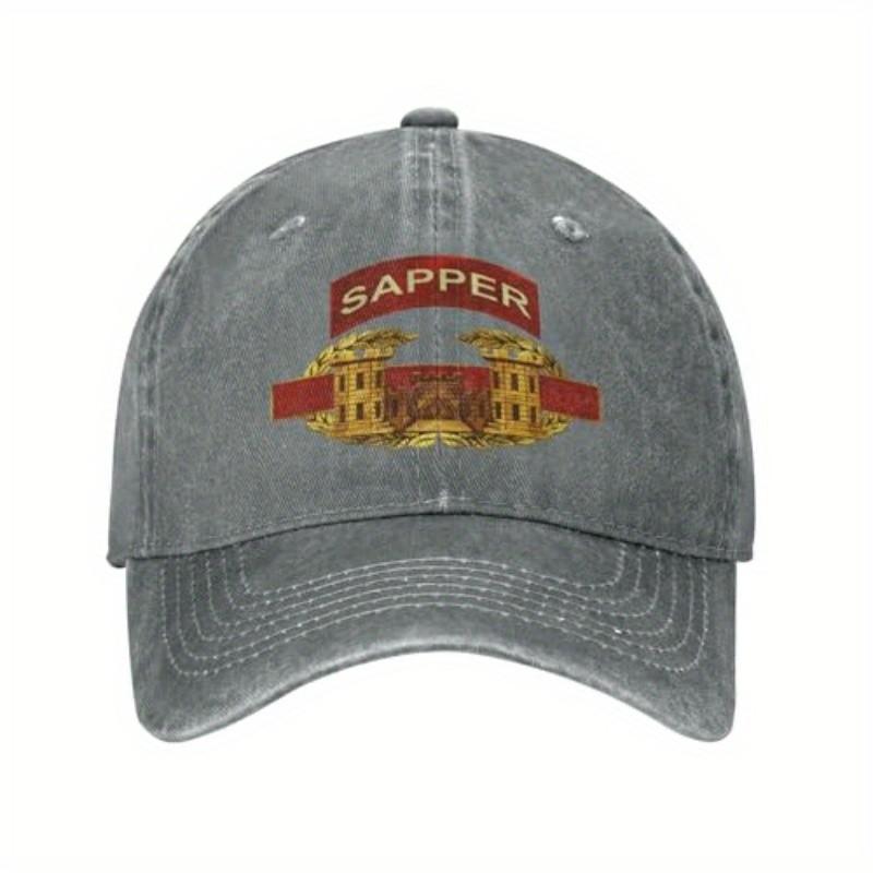 Sapper Engineer Badge Baseball Cap Vintage Washed Cotton Adjustable Dad Hat for Men Women Can Be Adjusted сірий
Sapper Engineer Badge Baseball Cap Vintage Washed Cotton Adjustable Dad Hat for Men Women Can Be Adjusted сірий