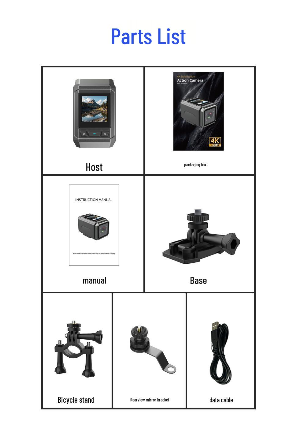 KuaJing S1 4K HD Waterproof Sports Camera with Wide-Angle, WiFi, Smart Color Screen, for Outdoor Cycling.
KuaJing S1 4K HD Waterproof Sports Camera with Wide-Angle, WiFi, Smart Color Screen, for Outdoor Cycling.