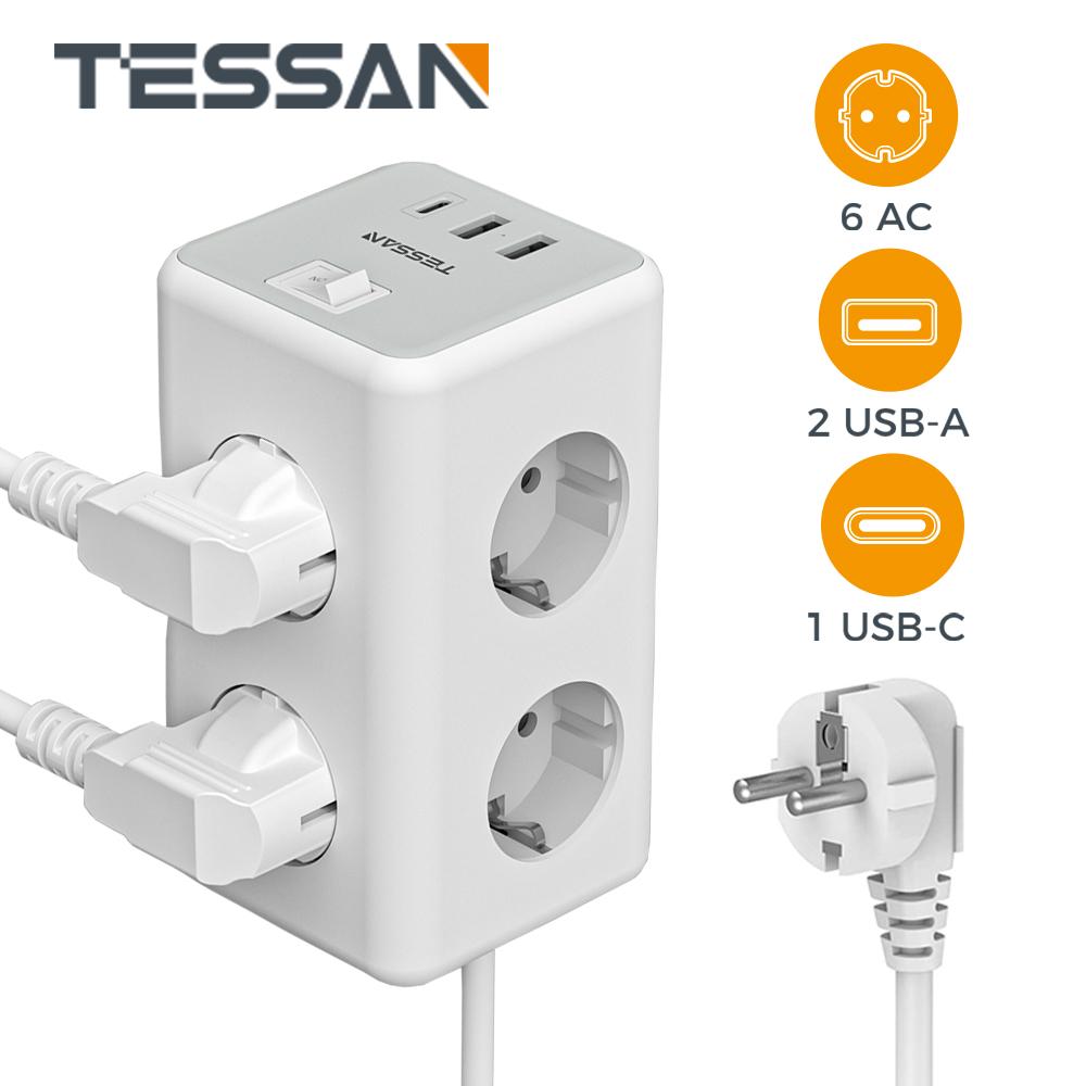 TESSAN защита от перегрузки для офиса и дома, удлинитель с защитным выключателем, розетка, вилка европейского стандарта, кабель 2 м, USB тип C
TESSAN защита от перегрузки для офиса и дома, удлинитель с защитным выключателем, розетка, вилка европейского стандарта, кабель 2 м, USB тип C
