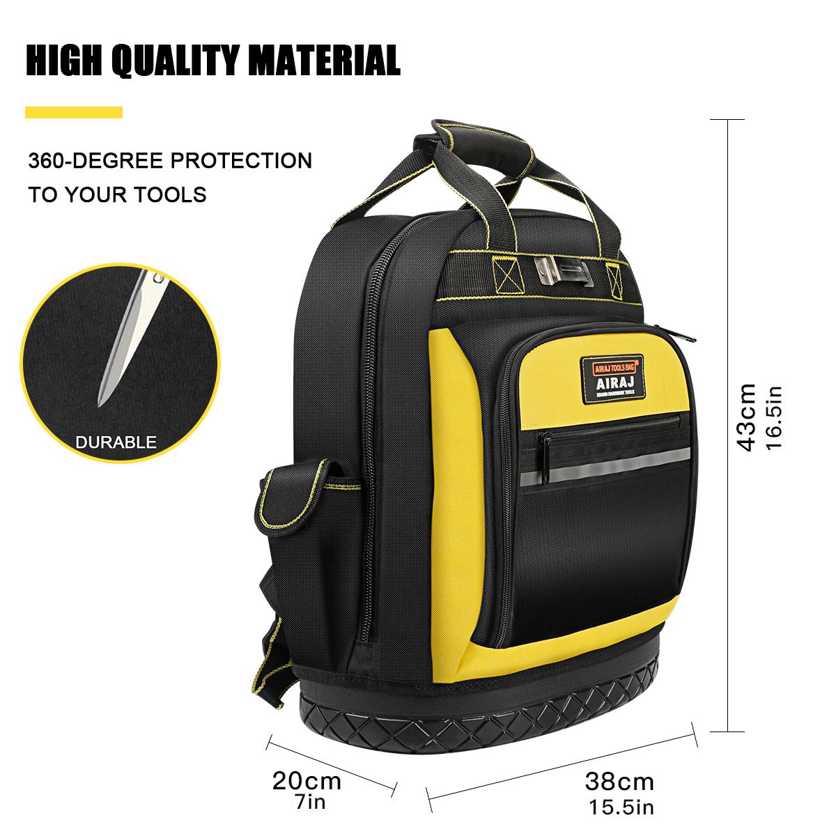 AIRAJ 17Inch Tool Backpack Portable Waterproof Rubber Base Organizer Electrician Plumber Maintenance Durable Bag Storage Tools
AIRAJ 17Inch Tool Backpack Portable Waterproof Rubber Base Organizer Electrician Plumber Maintenance Durable Bag Storage Tools