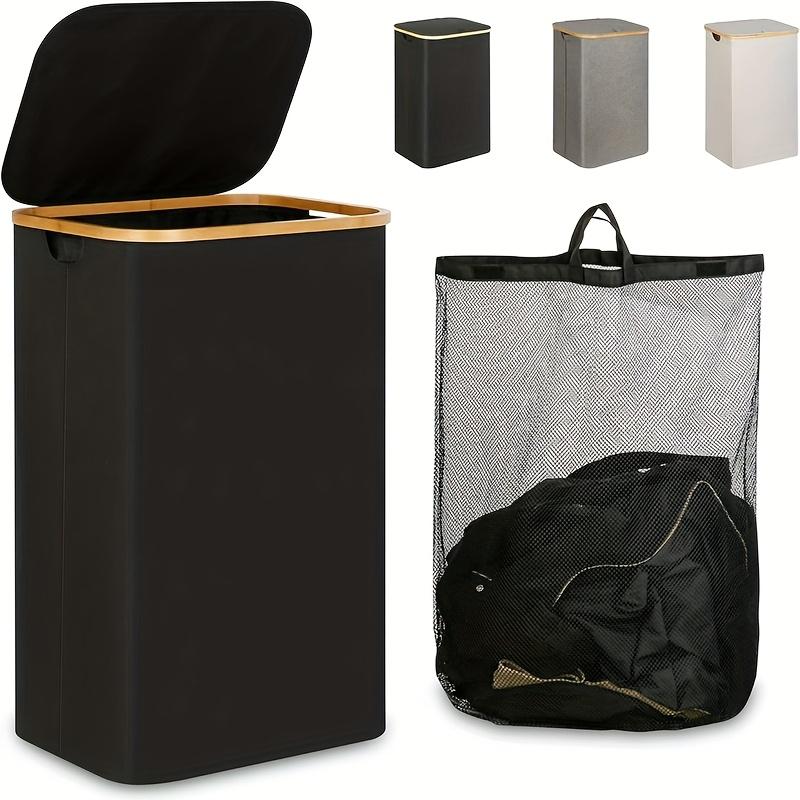 Laundry basket with raised capacity, lid, removable inner bag, suitable for storage tissue in dormitory bedroom bathroom чёрный
Laundry basket with raised capacity, lid, removable inner bag, suitable for storage tissue in dormitory bedroom bathroom чёрный