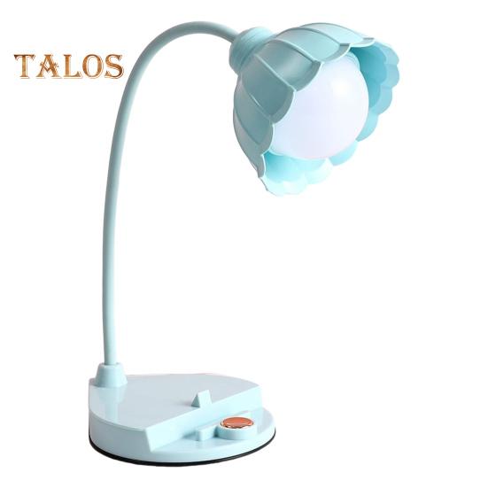 Настольная лампа с вращающейся на 360 градусов трубкой, без мерцания, перезаряжаемая через USB, регулируемая настольная лампа, беспроводной ночник синий