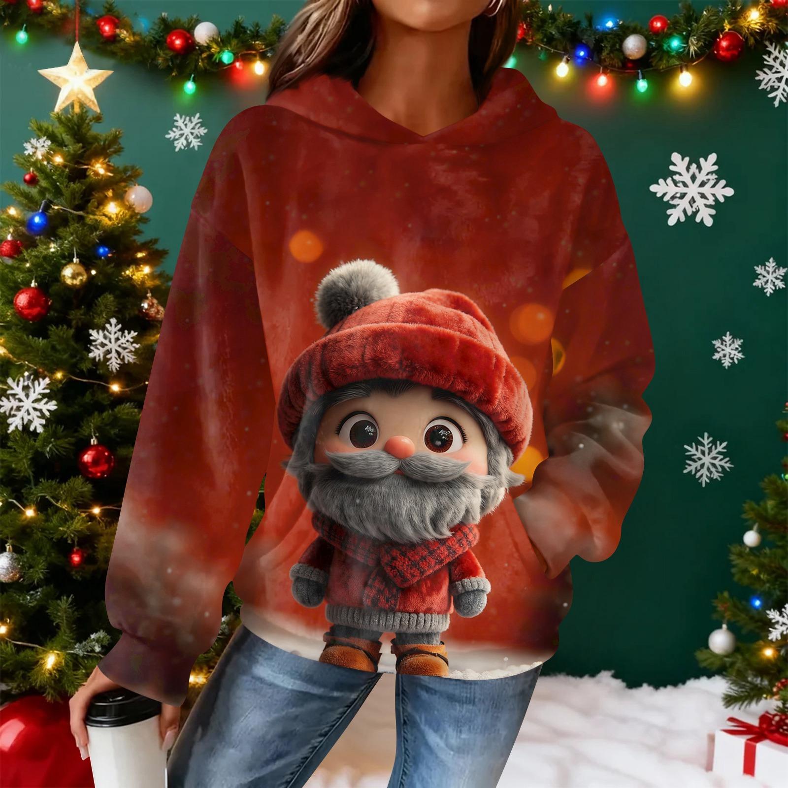 Женская фланелевая толстовка с капюшоном и длинными рукавами с рождественским принтом XL винный
Женская фланелевая толстовка с капюшоном и длинными рукавами с рождественским принтом XL винный