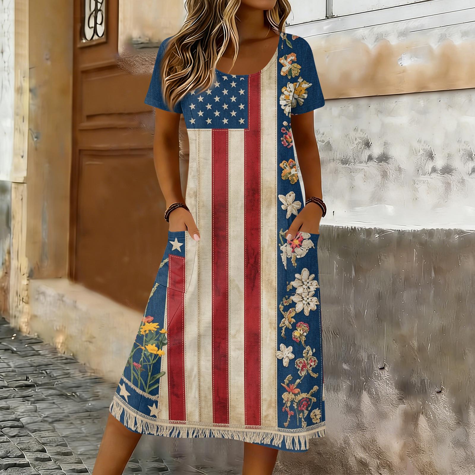 Women s Casual Loose Round-neck Short-sleeved Pocketed Mid-length Dress XL Темно-синій
Women s Casual Loose Round-neck Short-sleeved Pocketed Mid-length Dress XL Темно-синій