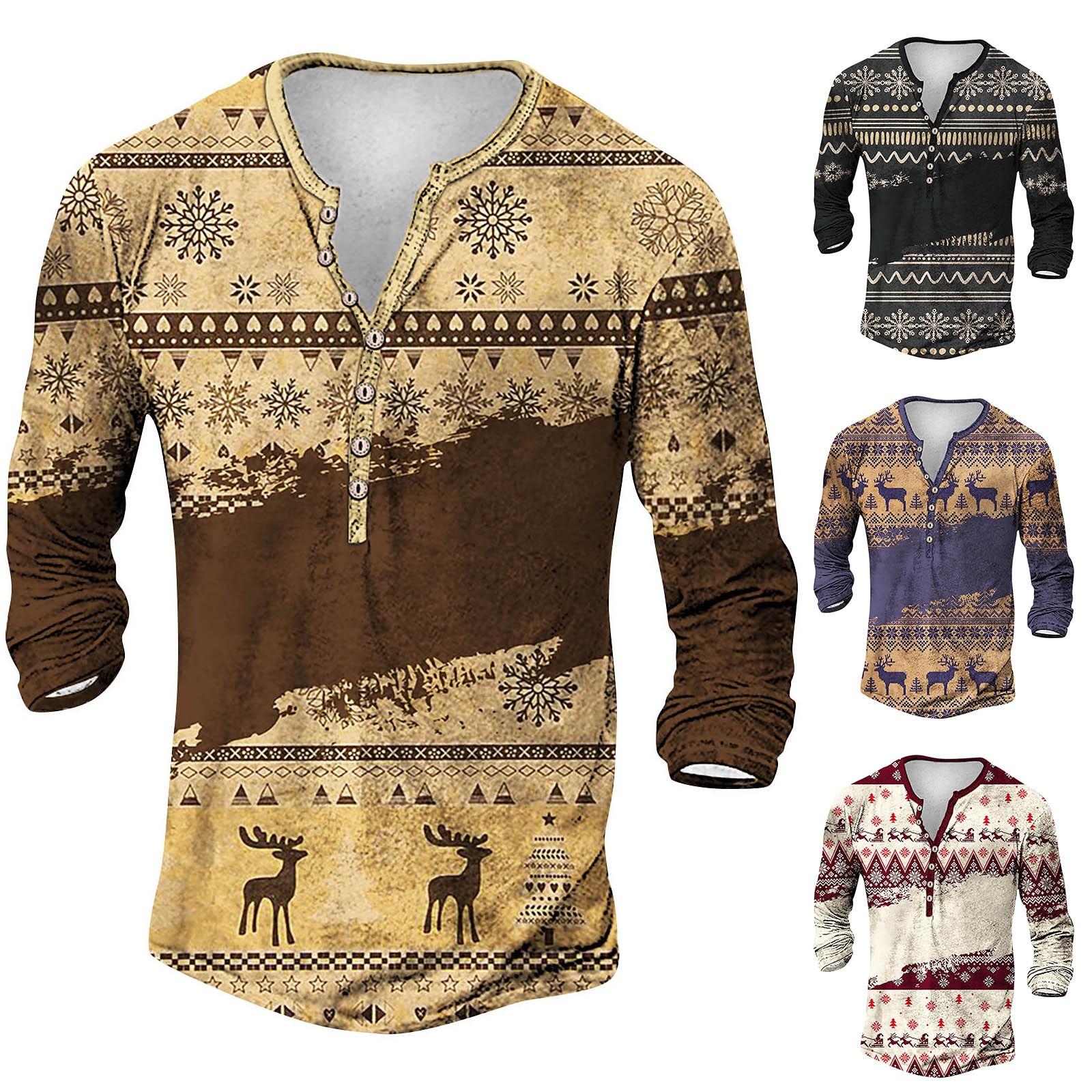 Рождественская мужская модная футболка с длинным рукавом и графическим принтом, весна-осень, пуловер с длинным рукавом и принтом 
Рождественская мужская модная футболка с длинным рукавом и графическим принтом, весна-осень, пуловер с длинным рукавом и принтом