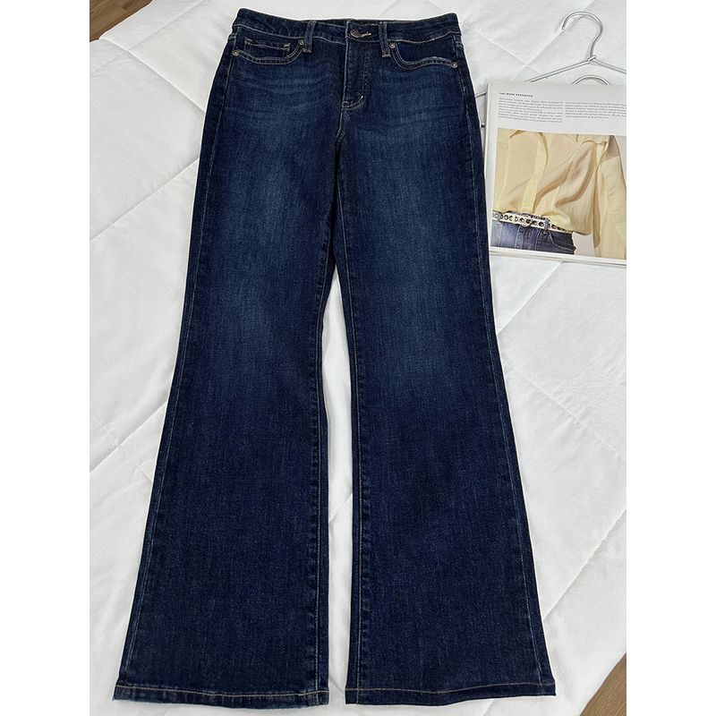 Fitting Room Slim fit Slimming Bootleg Pants Casual All-matching Retro Washed Mid Waist Elastic Jeans Denim dark blue 33
Fitting Room Slim fit Slimming Bootleg Pants Casual All-matching Retro Washed Mid Waist Elastic Jeans Denim dark blue 33