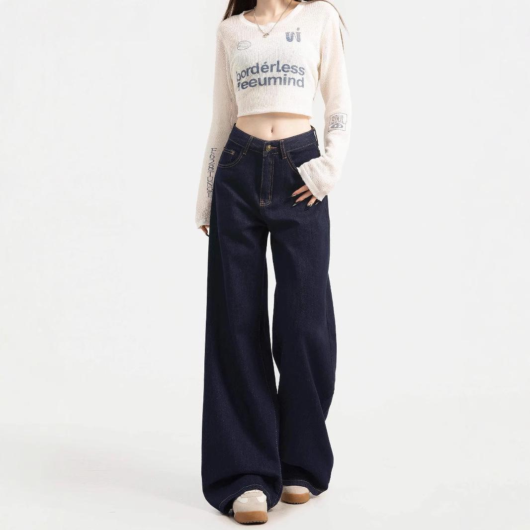 Women s Retro Dark Blue High-Waist Wide-Leg Jeans, Plus Size, Floor-Length, Slimming, Perfect for Spring & Autumn L
Women s Retro Dark Blue High-Waist Wide-Leg Jeans, Plus Size, Floor-Length, Slimming, Perfect for Spring & Autumn L