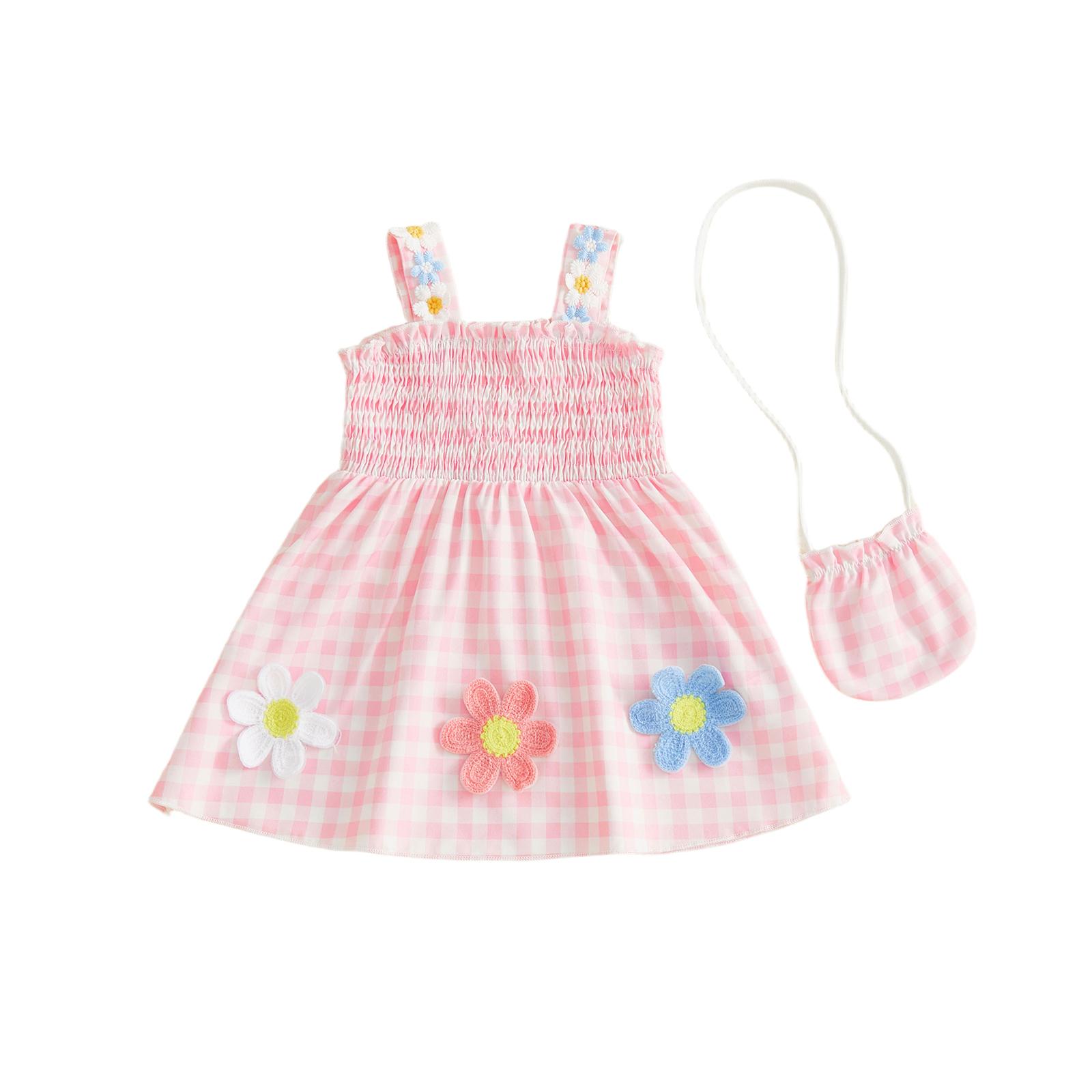 Little Girls Summer Dress Adorable Flower Sleeveless Square Neck Plaid Dress with Matching Bag Set 6-12M розовый
Little Girls Summer Dress Adorable Flower Sleeveless Square Neck Plaid Dress with Matching Bag Set 6-12M розовый