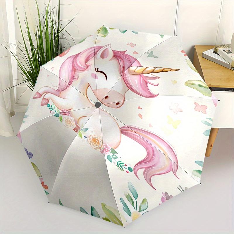 Unicorn, Floral Automatic folding umbrella simple eight rib design, bright color pattern, durable iron frame, ideal for travel and outdoor,
Unicorn, Floral Automatic folding umbrella simple eight rib design, bright color pattern, durable iron frame, ideal for travel and outdoor,