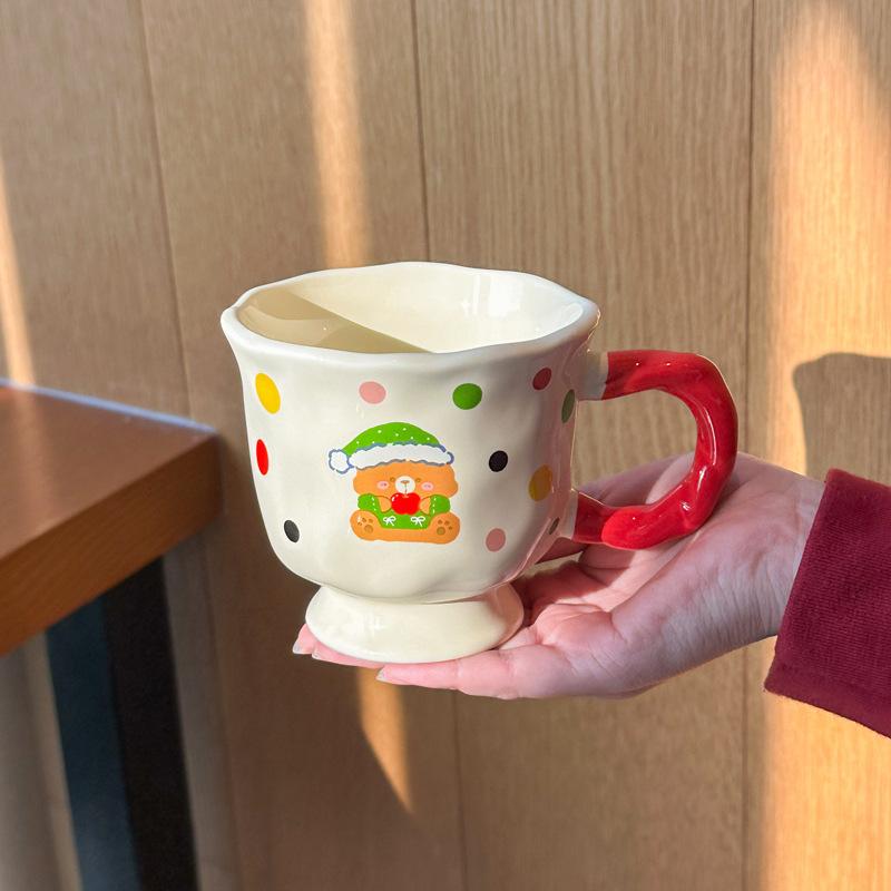 High-value cute polka dot bear goblet girls ceramic mug couple coffee milk cup birthday gift 301-400ml
High-value cute polka dot bear goblet girls ceramic mug couple coffee milk cup birthday gift 301-400ml