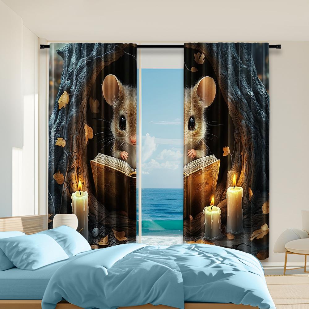 Set Of 2 Versatile Polyester Transparent Curtains Home Decoration Mouse Reading Book Use Bedrooms Living Rooms Curtain For Great Room Made W100*H70(CM)-Rod Pocket&1PCS
Set Of 2 Versatile Polyester Transparent Curtains Home Decoration Mouse Reading Book Use Bedrooms Living Rooms Curtain For Great Room Made W100*H70(CM)-Rod Pocket&1PCS