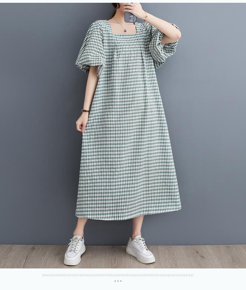 Реальное фото летнее новое литературное свободное хлопково-льняное платье в клетку с квадратным вырезом и короткими рукавами женское средней длины 2XL зелёный
Реальное фото летнее новое литературное свободное хлопково-льняное платье в клетку с квадратным вырезом и короткими рукавами женское средней длины 2XL зелёный