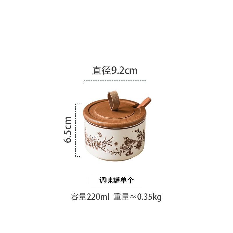 French Style Ceramic Spice Jar with Spoon High Value Kitchen Seasoning Container Salt Pepper Storage
French Style Ceramic Spice Jar with Spoon High Value Kitchen Seasoning Container Salt Pepper Storage