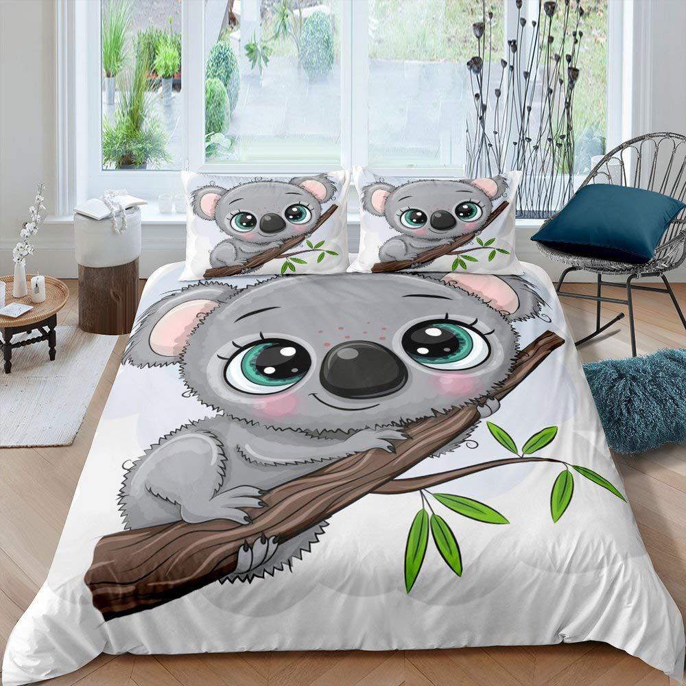 Cute Cartoon Koala Three-Piece Quilt Cover Digital Printing Bedding Set Bed Cover EU single 135*200
Cute Cartoon Koala Three-Piece Quilt Cover Digital Printing Bedding Set Bed Cover EU single 135*200
