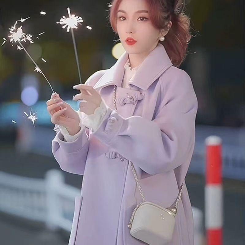 Korean Style Women s Purple Wool Coat - Winter 2025 Trendy, High-End Feel, Padded Horn Button, Long Woolen Design 2XL 125-135 lbs
Korean Style Women s Purple Wool Coat - Winter 2025 Trendy, High-End Feel, Padded Horn Button, Long Woolen Design 2XL 125-135 lbs