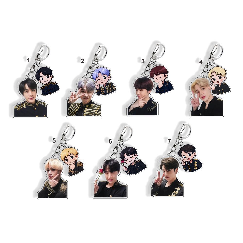 7 шт. Брелок-двойной шарм в стиле униформы BTS, Ключница с фото и рисунком Bangtan Boys, Подвеска на сумку K-pop идола для фанатов ARMY(Джин РМ Шуга Чимин Ви Джей-Хоуп Чонгук) 7pcs
7 шт. Брелок-двойной шарм в стиле униформы BTS, Ключница с фото и рисунком Bangtan Boys, Подвеска на сумку K-pop идола для фанатов ARMY(Джин РМ Шуга Чимин Ви Джей-Хоуп Чонгук) 7pcs