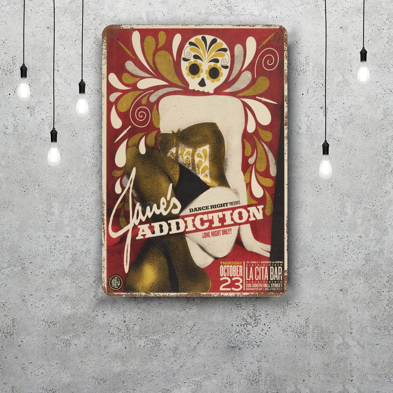 Jane Addiction Decor Poster Vintage Tin Sign Metal Sign Decorative Plaque for Pub Bar Man Cave Club Wall Decoration 20x30cm(7.8x11.8inch)
Jane Addiction Decor Poster Vintage Tin Sign Metal Sign Decorative Plaque for Pub Bar Man Cave Club Wall Decoration 20x30cm(7.8x11.8inch)