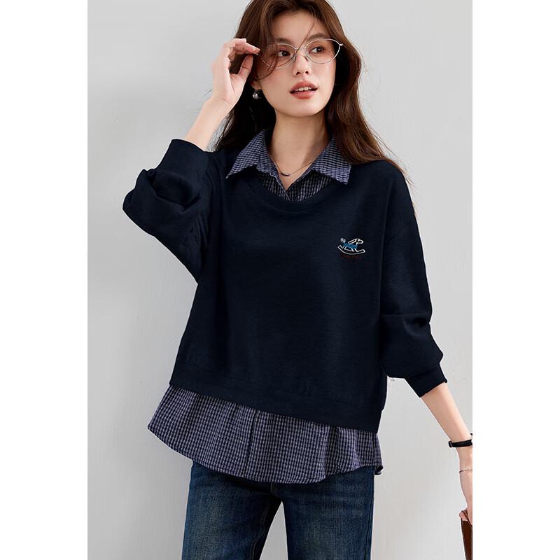 VICTORIA&VERA Women s Faux Two-Piece Fleece-Lined Plaid Collar Sweatshirt L
VICTORIA&VERA Women s Faux Two-Piece Fleece-Lined Plaid Collar Sweatshirt L