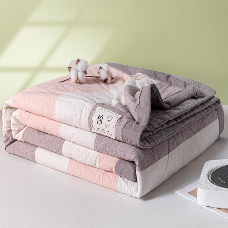 Летнее хлопковое одеяло с кондиционером в тонкую полоску, легкое одеяло, простой стиль, дышащая кровать, дорожные одеяла для дома, отеля 180X200CM