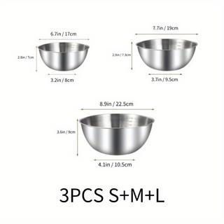 3PCS Stainless Steel Mixing Bowl Set - Professional Kitchen Essentials with Measurement Marks - Durable Restaurant 1
3PCS Stainless Steel Mixing Bowl Set - Professional Kitchen Essentials with Measurement Marks - Durable Restaurant 1