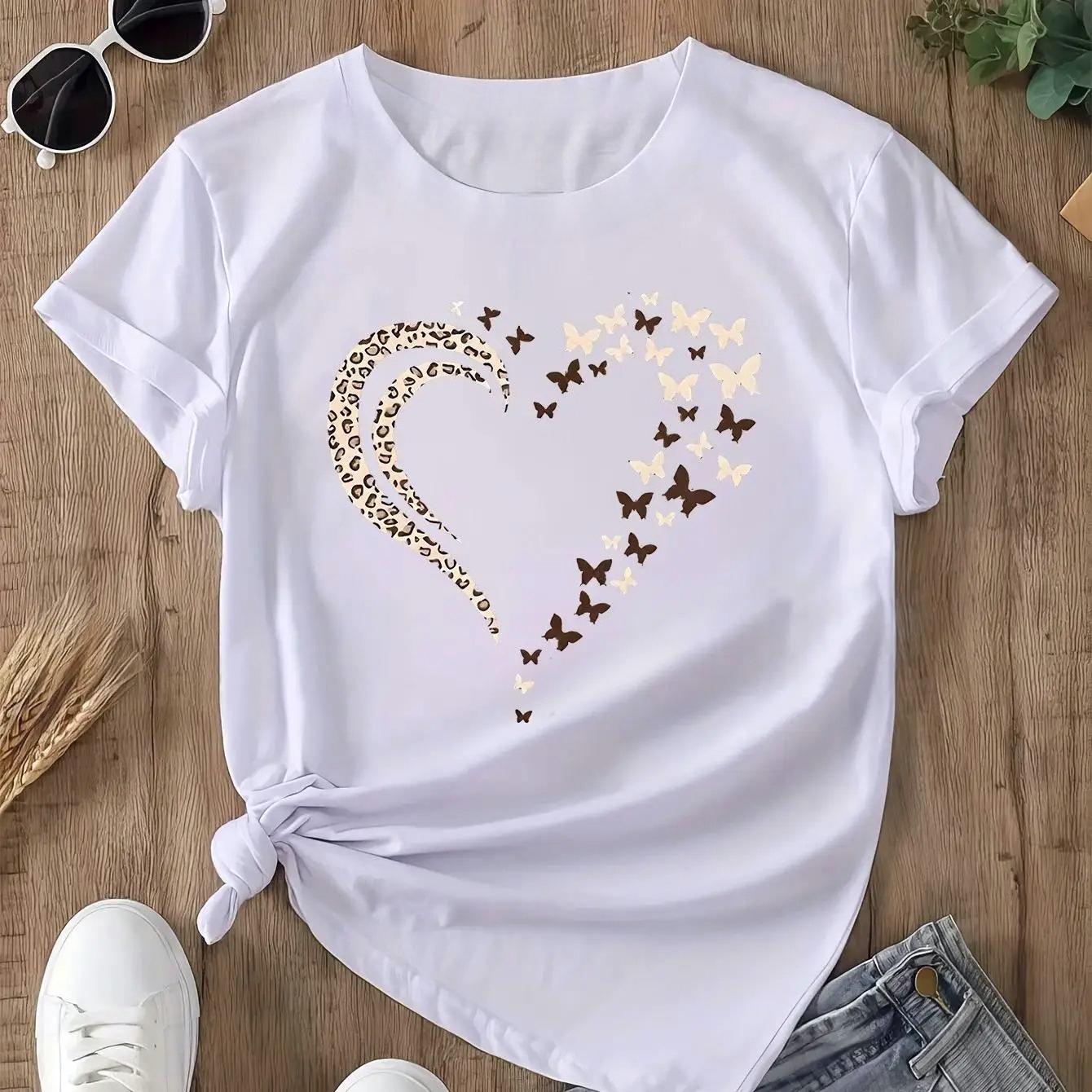 New Women Summer Fall Collection WomenS Casual Polyester TShirt with Heart Pattern Crew Neck Short Sleeve Matching Tshirts 4XL
New Women Summer Fall Collection WomenS Casual Polyester TShirt with Heart Pattern Crew Neck Short Sleeve Matching Tshirts 4XL