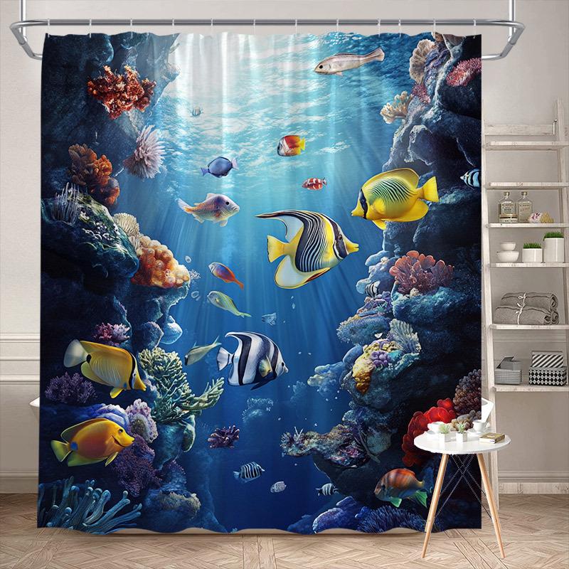 Ocean Shower Curtain 180x180cm – Coral Reef with Tropical Fish, Underwater Bathroom Decor, 12 Hooks Bath decorative 90X180cm(35x70in)
Ocean Shower Curtain 180x180cm – Coral Reef with Tropical Fish, Underwater Bathroom Decor, 12 Hooks Bath decorative 90X180cm(35x70in)