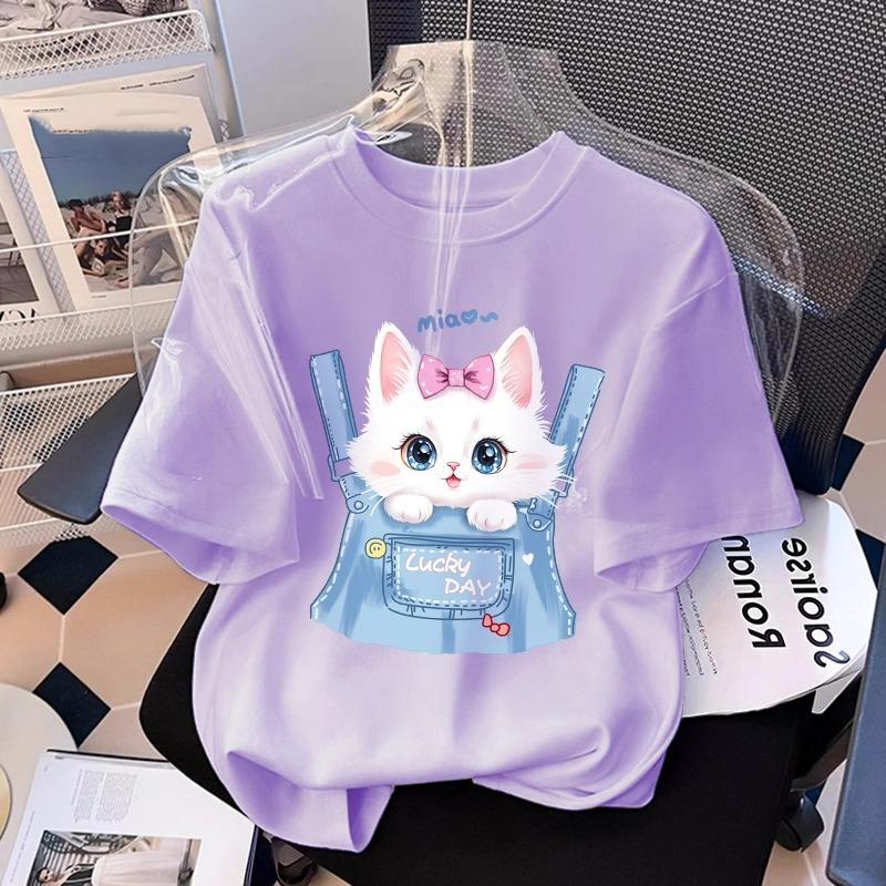 Летняя футболка с принтом кошки и животных для детей и взрослых, с коротким рукавом, женская, мультяшная, каваий, с круглым вырезом, оверсайз, женские футболки, топ, одежда для девочек XXS
Летняя футболка с принтом кошки и животных для детей и взрослых, с коротким рукавом, женская, мультяшная, каваий, с круглым вырезом, оверсайз, женские футболки, топ, одежда для девочек XXS