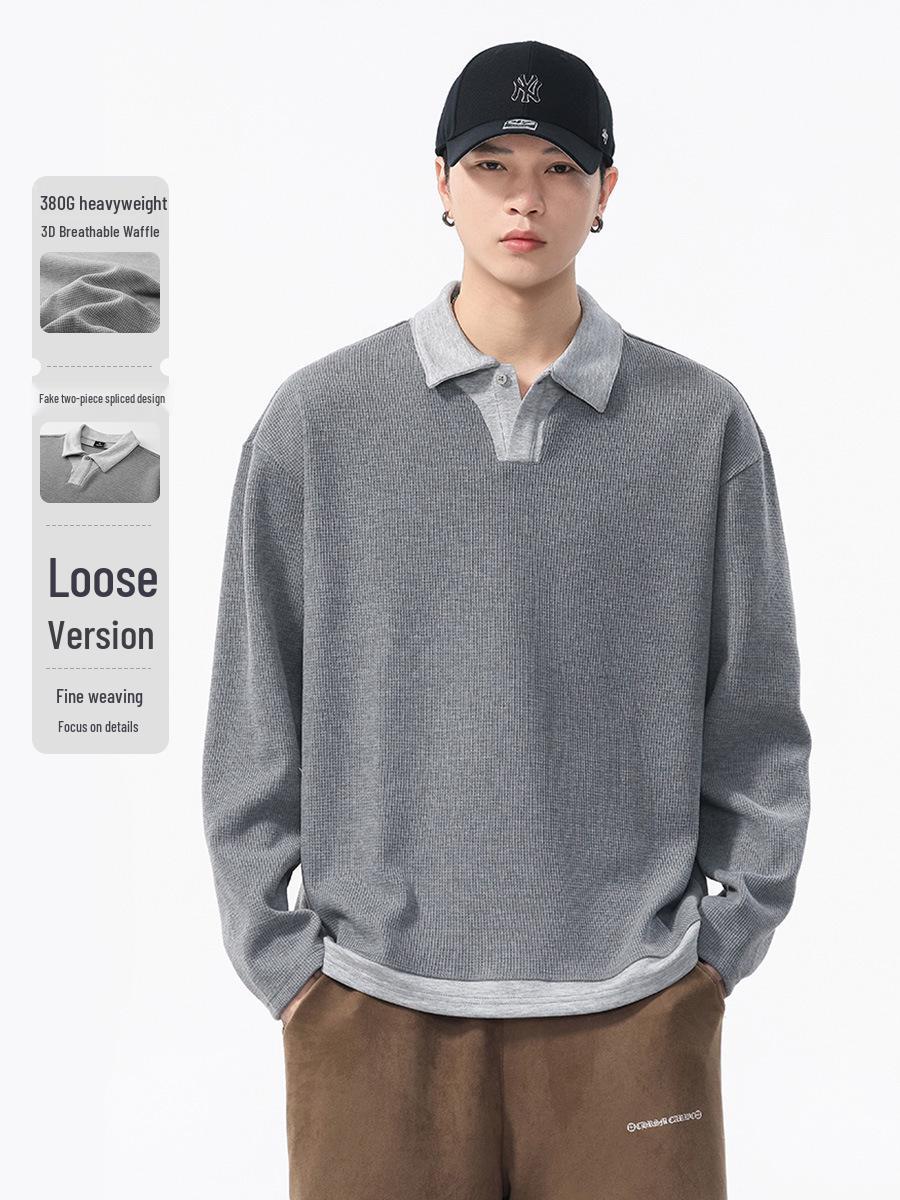 Мужской ретро уличный свитшот-поло с длинным рукавом - Повседневный вязаный костюм-двойка с отложным воротником для осени/зимы M серый
Мужской ретро уличный свитшот-поло с длинным рукавом - Повседневный вязаный костюм-двойка с отложным воротником для осени/зимы M серый