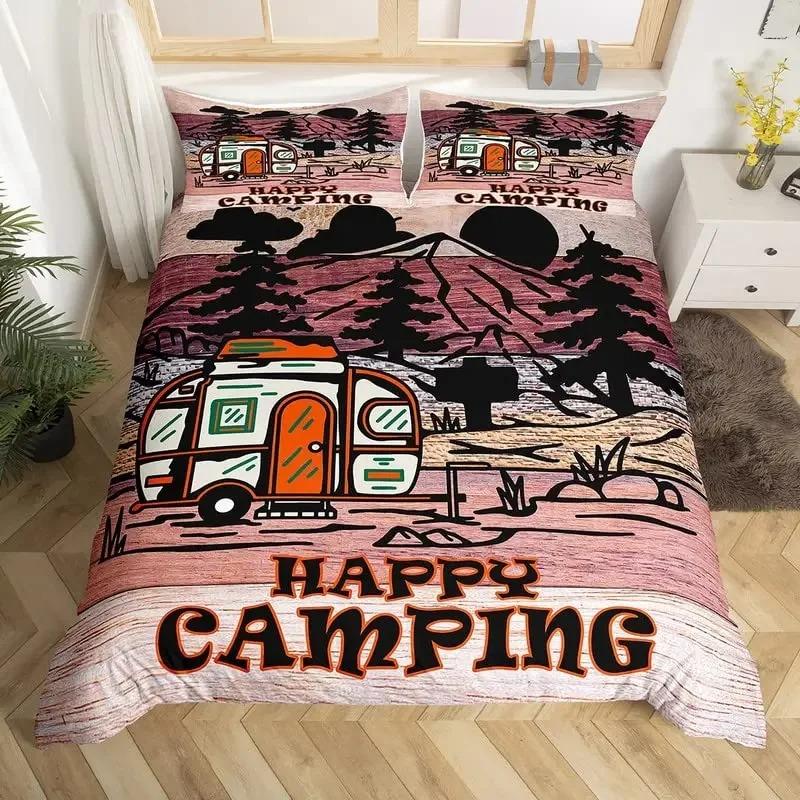 Happy Camping Bedding Set Camper Car Duvet Cover King Queen Microfiber Smoky Mountain Wood Print Quilt Cover Set For Girls Boys EU Single(135*200cm)3pcs
Happy Camping Bedding Set Camper Car Duvet Cover King Queen Microfiber Smoky Mountain Wood Print Quilt Cover Set For Girls Boys EU Single(135*200cm)3pcs