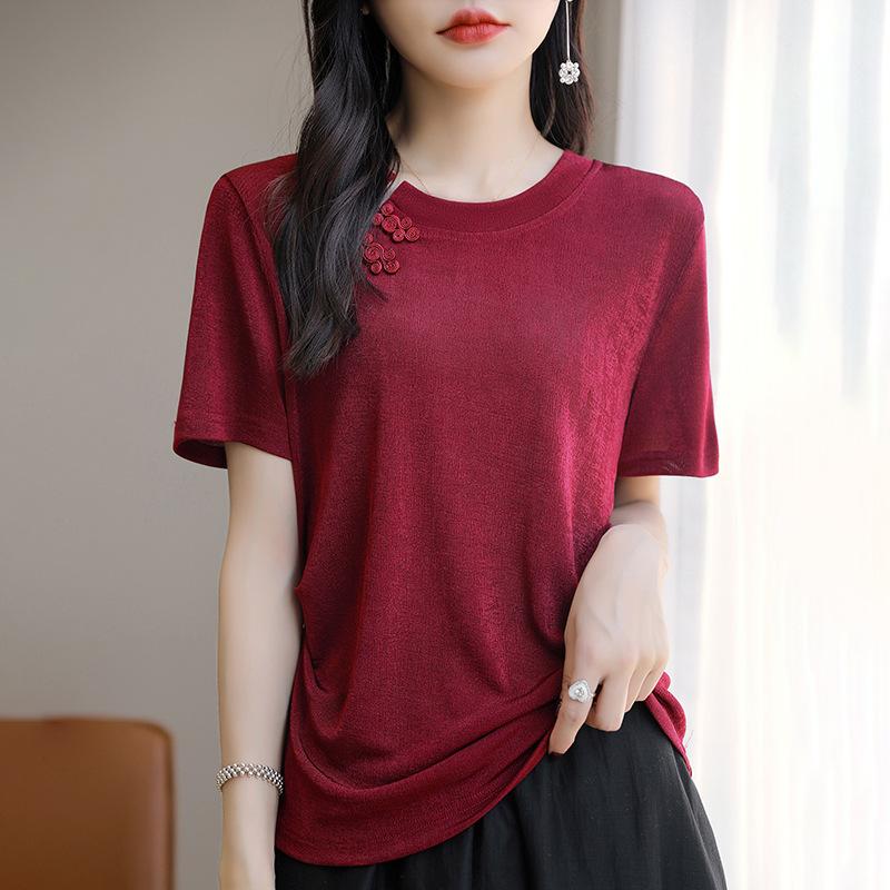 Chinese Style Modified Round Neck Thin Sweater Short-sleeved Women s National Trend Tandem Ice Silk Slit Top Fashionable Versatile T-shirt M белый
Chinese Style Modified Round Neck Thin Sweater Short-sleeved Women s National Trend Tandem Ice Silk Slit Top Fashionable Versatile T-shirt M белый