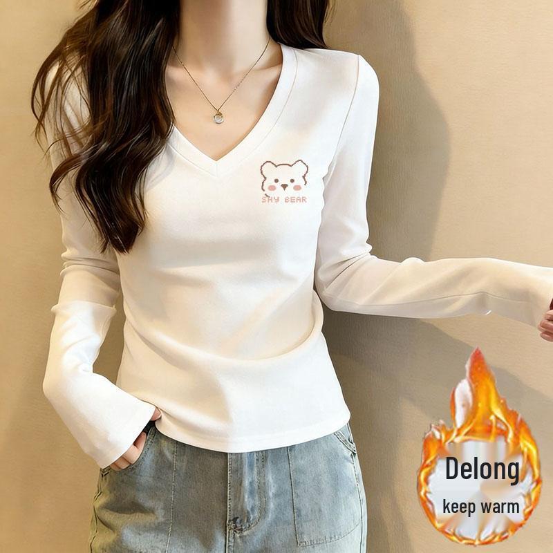 2026 Plus Size V-neck Long Sleeve Printed Slimming T-shirt - Korean Style Autumn/Winter Fashion Pullover M (90-100 lbs)
2026 Plus Size V-neck Long Sleeve Printed Slimming T-shirt - Korean Style Autumn/Winter Fashion Pullover M (90-100 lbs)