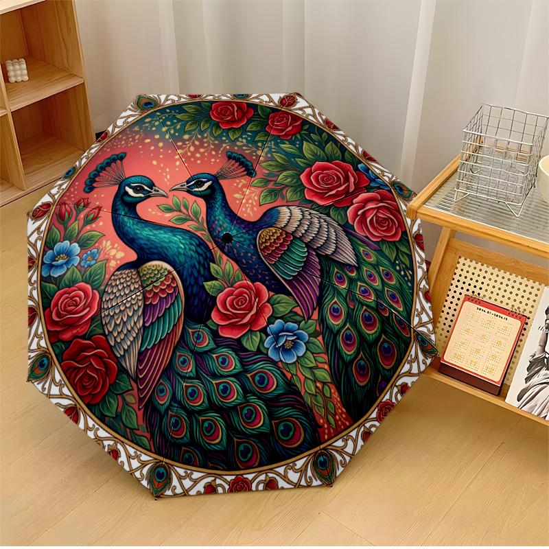 Peacock Printed umbrella windproof folding umbrella portable sun and rain umbrella suitable for gifting
Peacock Printed umbrella windproof folding umbrella portable sun and rain umbrella suitable for gifting