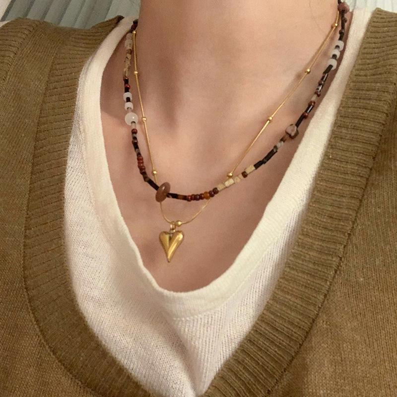 Retro Heart Pendant Beaded Necklace Collection - 2023 Women s Layered Clavicle Chain Style
Retro Heart Pendant Beaded Necklace Collection - 2023 Women s Layered Clavicle Chain Style