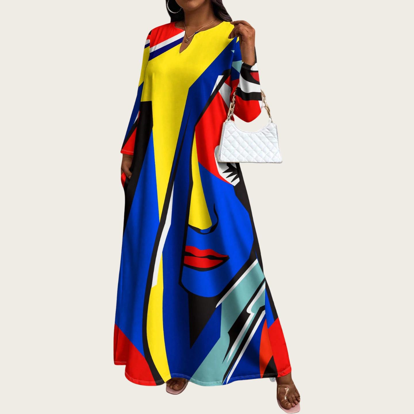 2025 Plus Size Impressionist Print Long Sleeve Dress — European & American Style 4XL
2025 Plus Size Impressionist Print Long Sleeve Dress — European & American Style 4XL