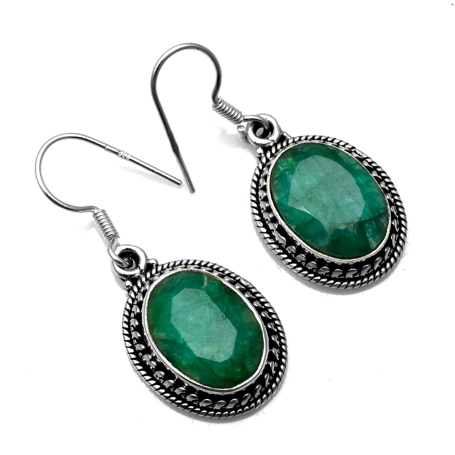 Emerald Gemstone Earrings Solid 925 Sterling Silver Handmade Earrings Jewelry Gift For Women And Girls E-1024
Emerald Gemstone Earrings Solid 925 Sterling Silver Handmade Earrings Jewelry Gift For Women And Girls E-1024