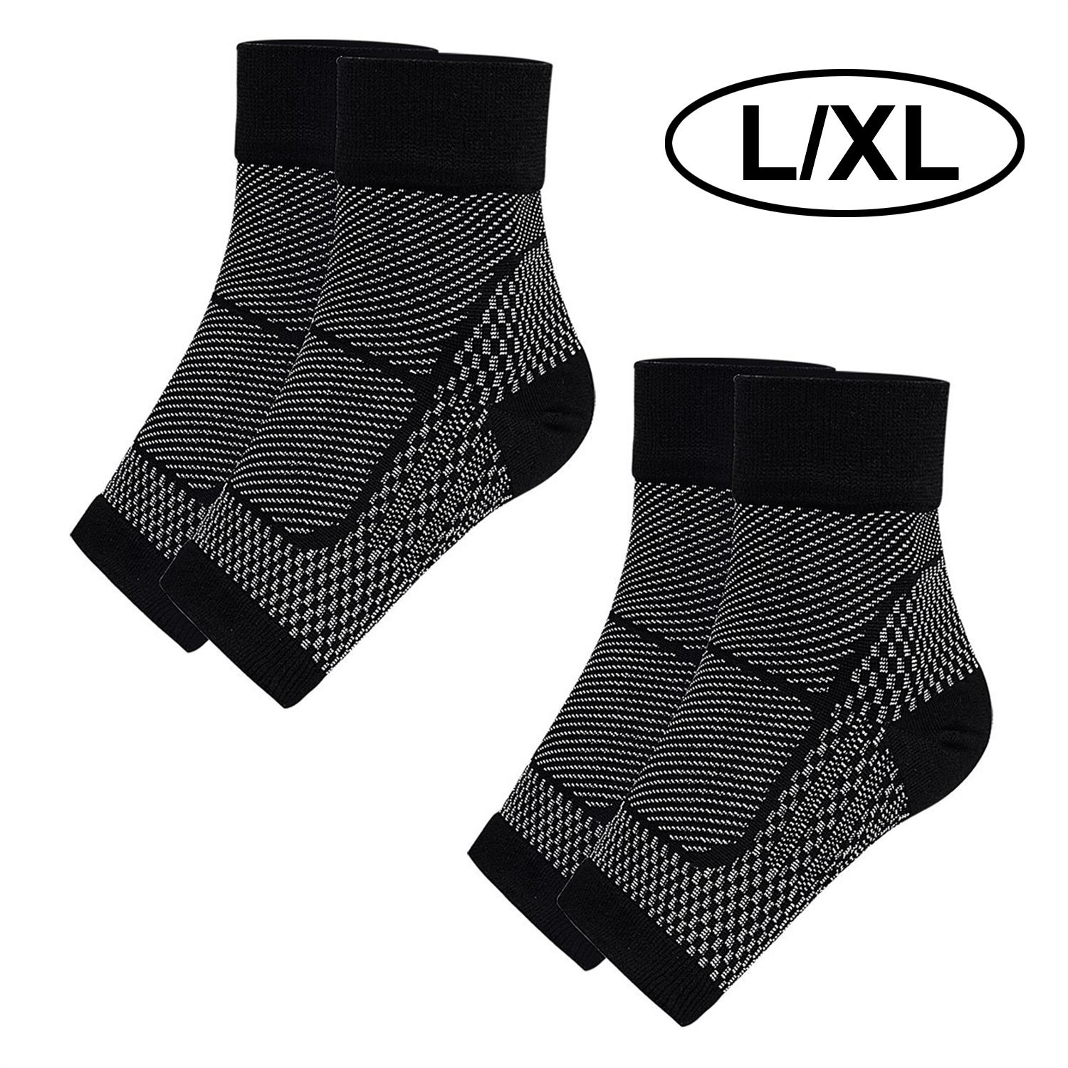 2 пары компрессионных носков для голеностопа, для облегчения боли в подошве - носки для мужчин и женщин, поддержка свода стопы - открытые рукава для пальцев ног L/XL чёрный
2 пары компрессионных носков для голеностопа, для облегчения боли в подошве - носки для мужчин и женщин, поддержка свода стопы - открытые рукава для пальцев ног L/XL чёрный