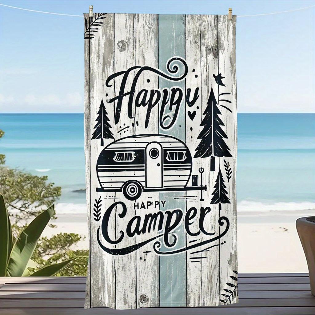 Happy Camper Beach Towel Vintage Trailer and Wood Grain Art Quick-Dry Sand-Free Microfiber BathTowel for Camping and Summer Pool W30*H60(CM)
Happy Camper Beach Towel Vintage Trailer and Wood Grain Art Quick-Dry Sand-Free Microfiber BathTowel for Camping and Summer Pool W30*H60(CM)