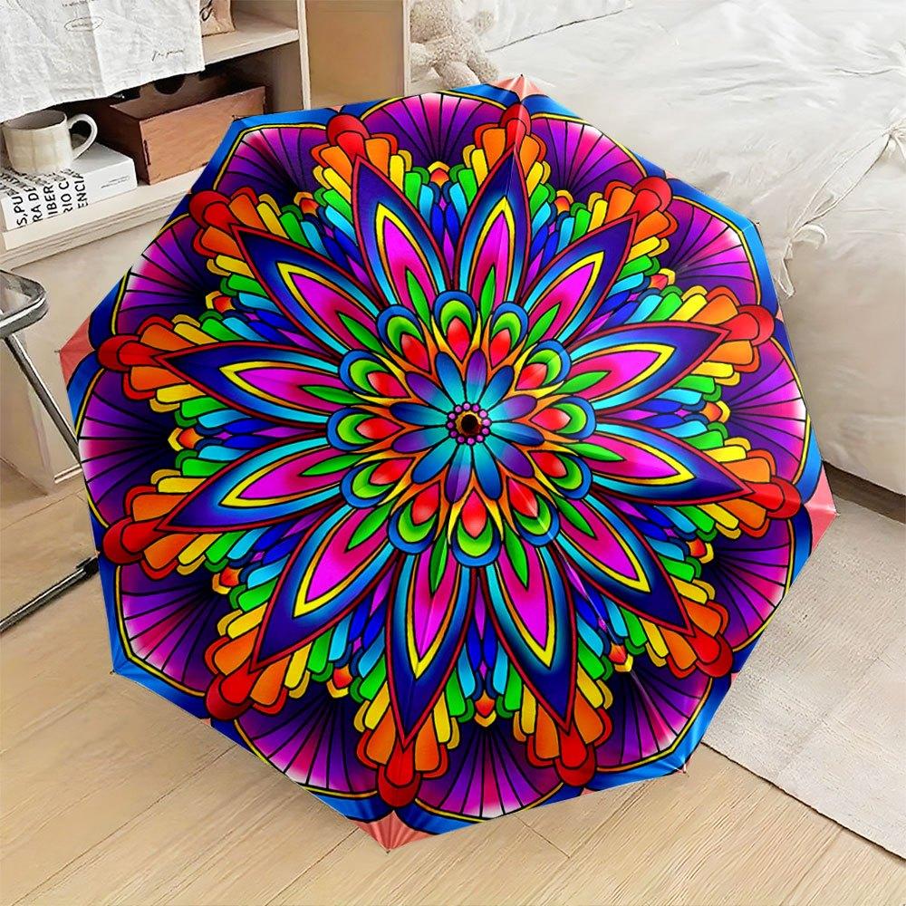 Automatic Folding Umbrella with Vibrant Mandala Design - Portable Collapsible 8-Rib Durable Canopy, Auto Open/Close, Compact T Iron&8K
Automatic Folding Umbrella with Vibrant Mandala Design - Portable Collapsible 8-Rib Durable Canopy, Auto Open/Close, Compact T Iron&8K