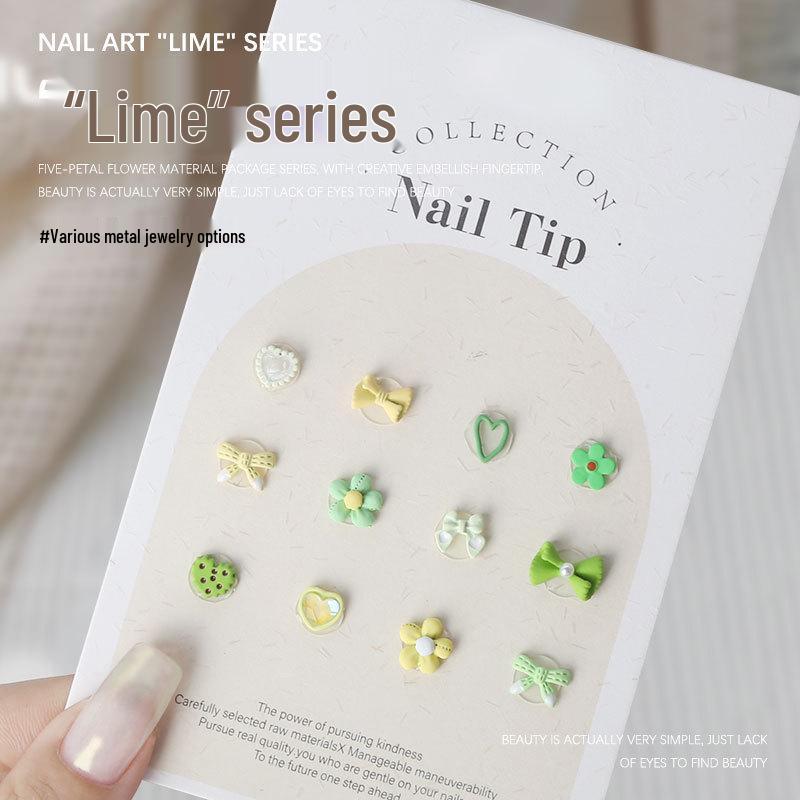 Lime Series 5pc Nail Art Charms: Bowknot, Hollow Heart, Pearl Bowtie, Flower Decorations.
Lime Series 5pc Nail Art Charms: Bowknot, Hollow Heart, Pearl Bowtie, Flower Decorations.