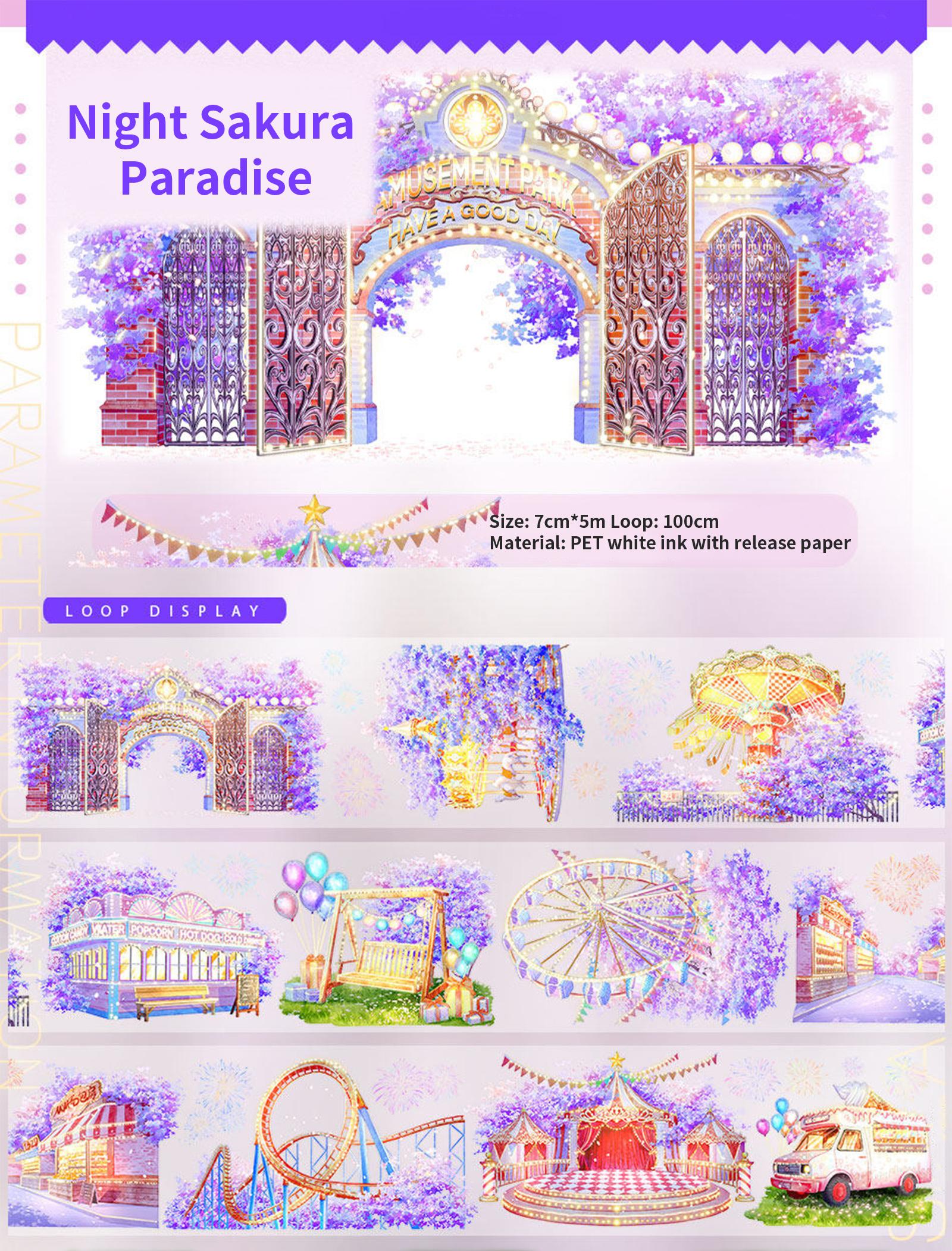 JIANWU 70mm*5m Vintage Night Sakura Paradise Landscape Material Collage Scrapbooking PET Tape Creative DIY Journal Stationery
JIANWU 70mm*5m Vintage Night Sakura Paradise Landscape Material Collage Scrapbooking PET Tape Creative DIY Journal Stationery