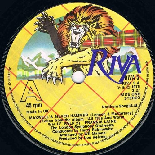 7inch Record FRANKIE LAINE , LONDON SYMPHONY ORC - Maxwell s Silver Hammer RIVA5 Riva 1976 UK Soundtracks & Musicals Used
7inch Record FRANKIE LAINE , LONDON SYMPHONY ORC - Maxwell s Silver Hammer RIVA5 Riva 1976 UK Soundtracks & Musicals Used