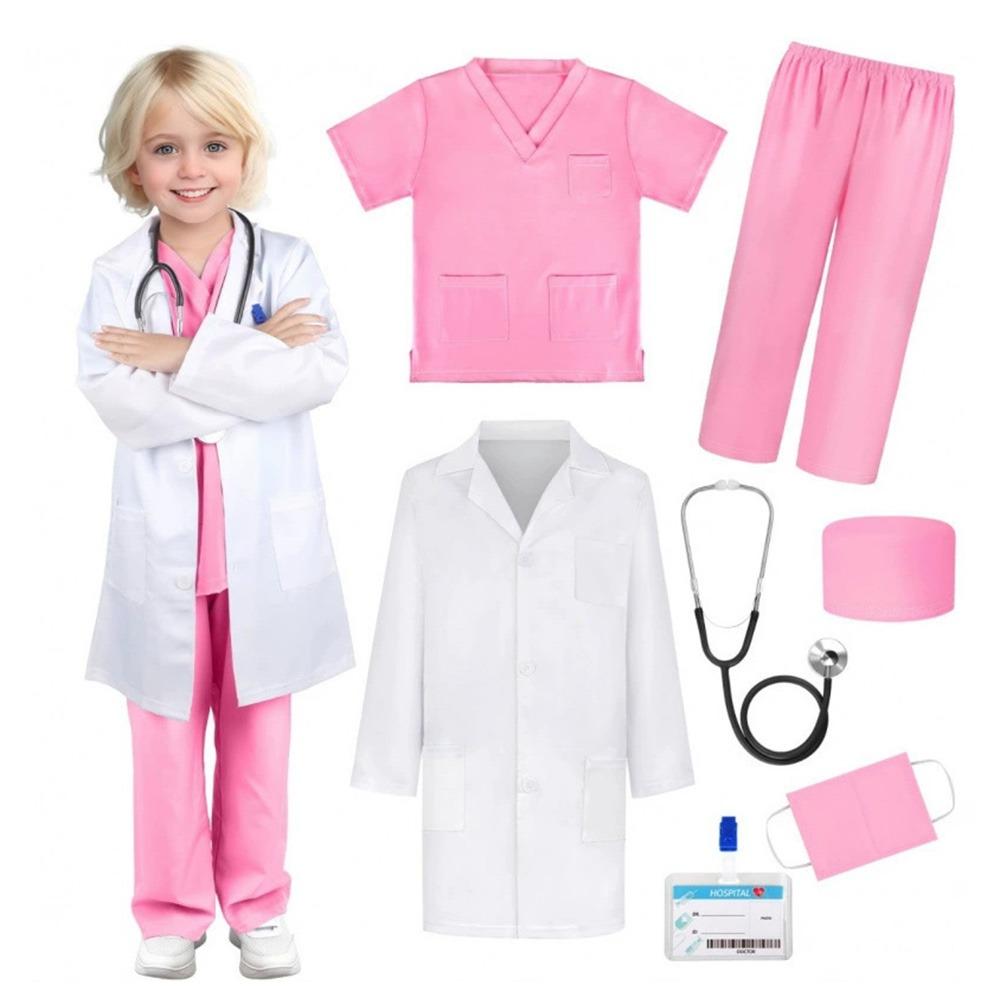 7PCS V Neck Surgical Children Doctor Costume Set Surgical Suit Doctor Nurse Cosplay Scrubs with Stethoscope Nurse Costume Set 110CM розовый
7PCS V Neck Surgical Children Doctor Costume Set Surgical Suit Doctor Nurse Cosplay Scrubs with Stethoscope Nurse Costume Set 110CM розовый