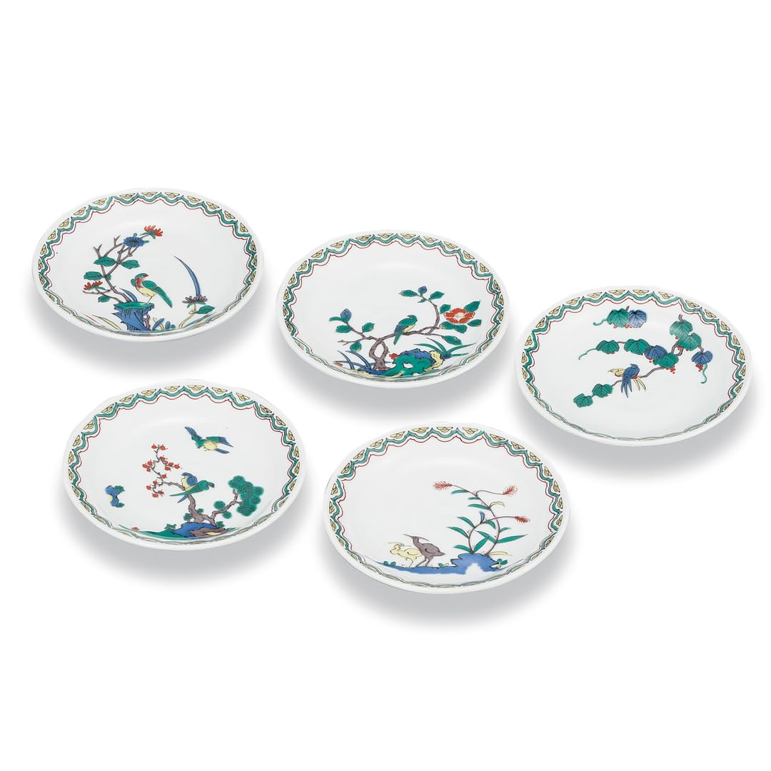 Kutani ware Iwataya size plate collection Old Kutani style flower and bird picture change 4.6 AP7-0110
Kutani ware Iwataya size plate collection Old Kutani style flower and bird picture change 4.6 AP7-0110