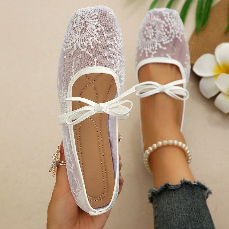 New gentle evening breeze bow ballet shoes fairy fairy hollow mesh lace embroidered shoes single shoes 43
New gentle evening breeze bow ballet shoes fairy fairy hollow mesh lace embroidered shoes single shoes 43
