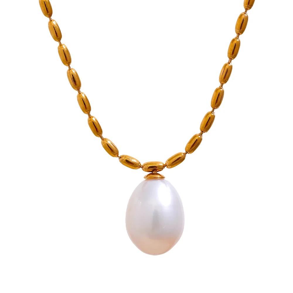 Yhpup Luxury Natural Freshwater Pearl Pendant Stainless Steel Sweet Necklace Women Stylish Exquisite Jewelry Mother Sister Gift
Yhpup Luxury Natural Freshwater Pearl Pendant Stainless Steel Sweet Necklace Women Stylish Exquisite Jewelry Mother Sister Gift